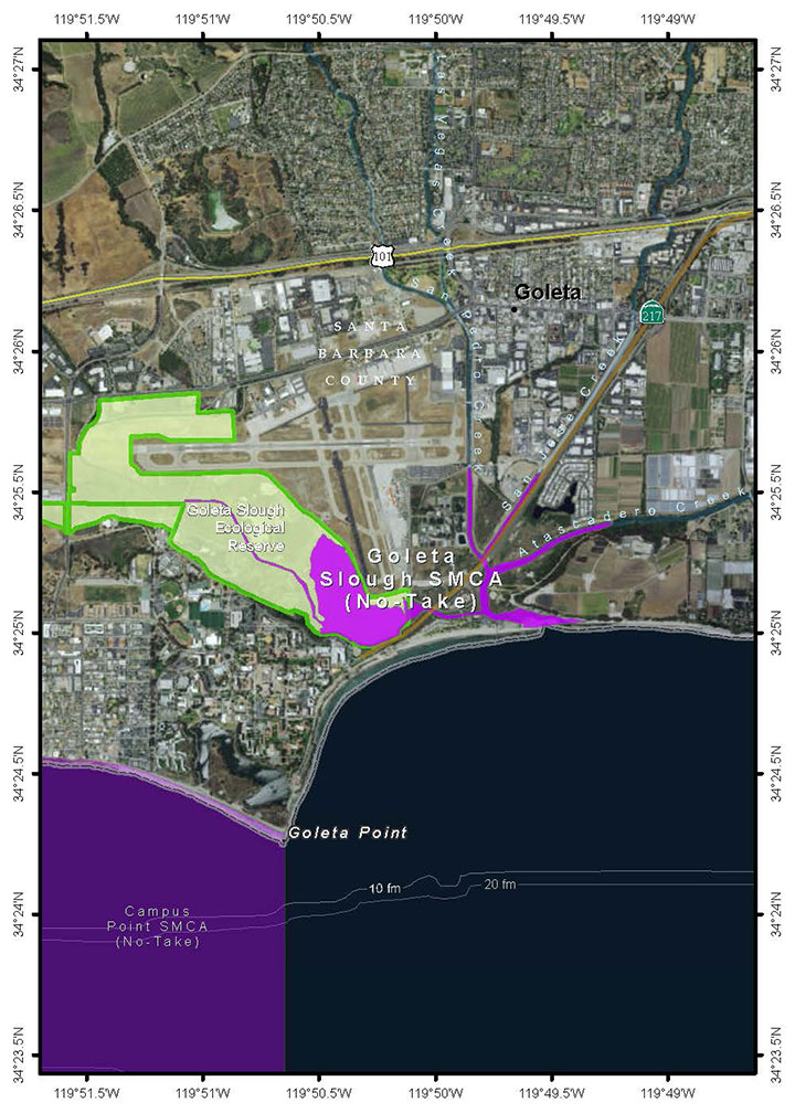 Map of Goleta Slough SMCA - click to enlarge in new tab